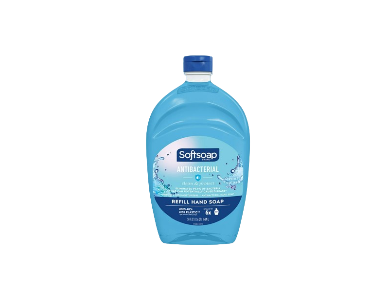 Softsoap Antibacterial Clean & Protect Antibacterial Hand Wash Refill, Cool Splash, 50 fl oz/1.47 L