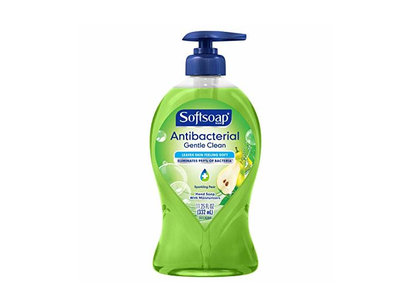 Softsoap Antibacterial Liquid Hand Soap Pump Gentle Clean Sparkling, Pear, 11.25 Fl Oz