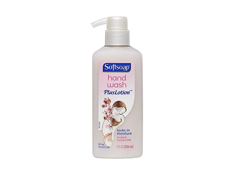Softsoap Hand Wash Plus Lotion Pump, Orchid and Coconut Milk - 8 fluid ounce