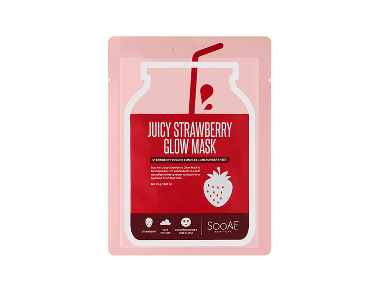 Soo'Ae Juicy Strawberry Glow Mask, 0.88 oz/25 g