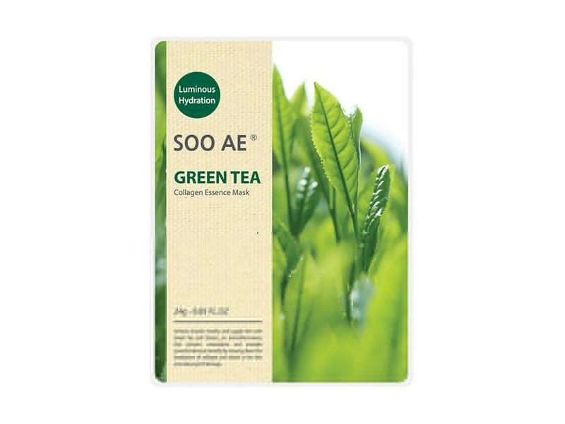 Soo Ae Luminous Hydration Collagen Essence Mask, Green Tea, 5 ct