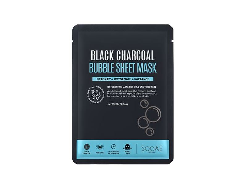 SooAE Black Charcoal Bubble Sheet Mask, 1 ct