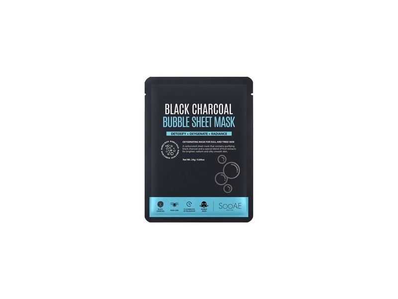 SooAE Black Charcoal Bubble Sheet Mask