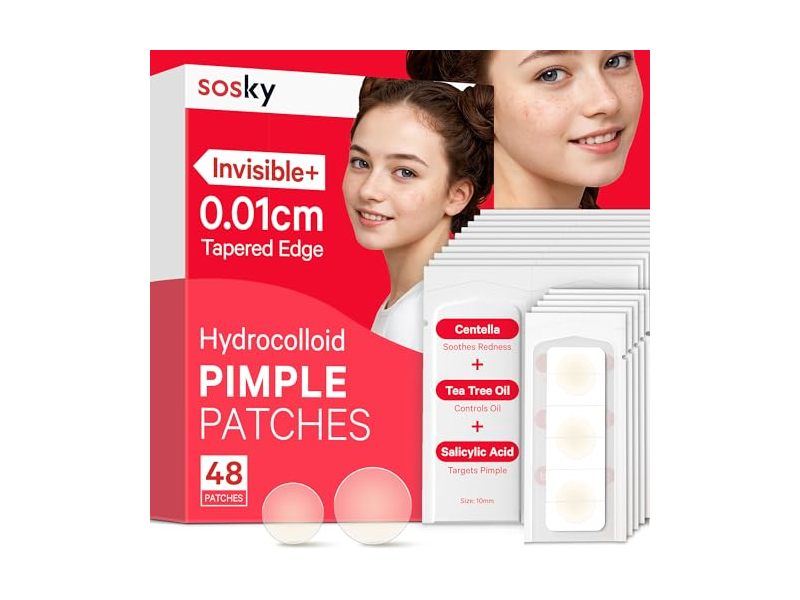 Sosky Invisible Pimple Patches, 48 Count