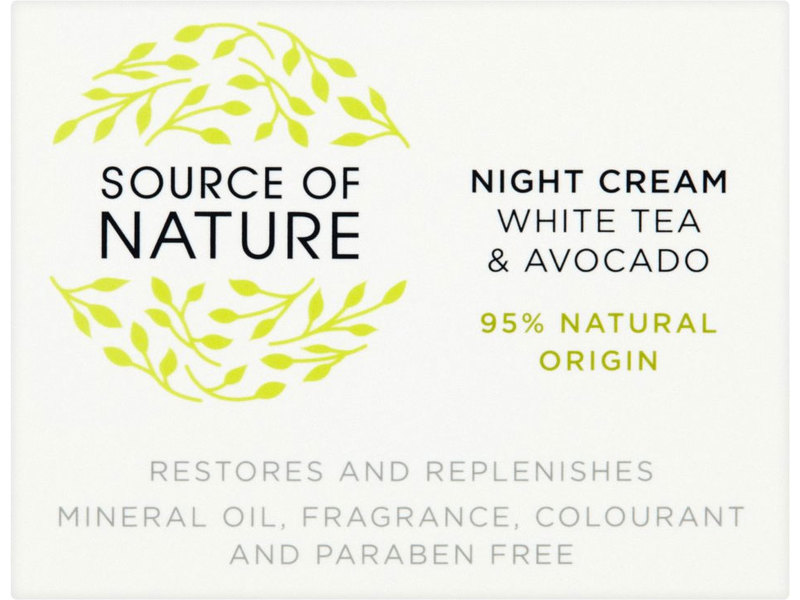 Source of Nature Night Cream White Tea & Avocado, 50 mL