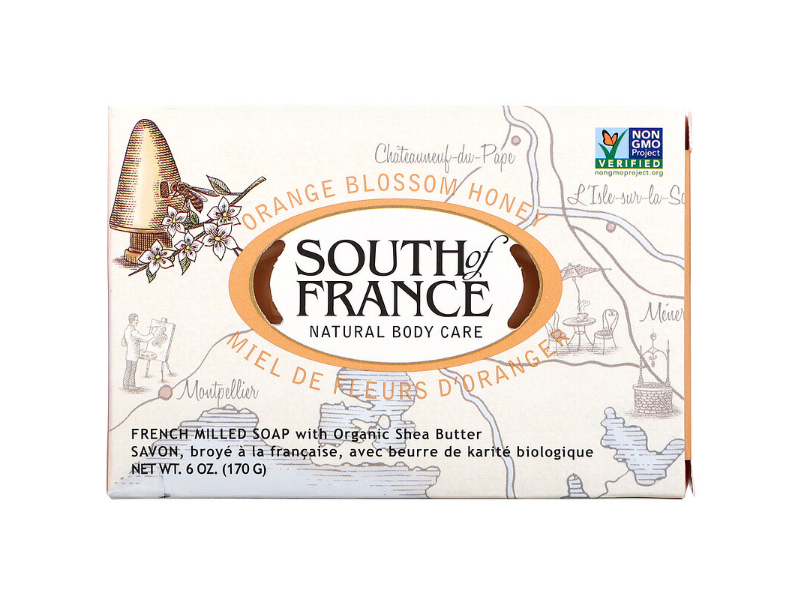 South Of France Bar Soap, Orange Blossom Honey, 6 oz/170 g
