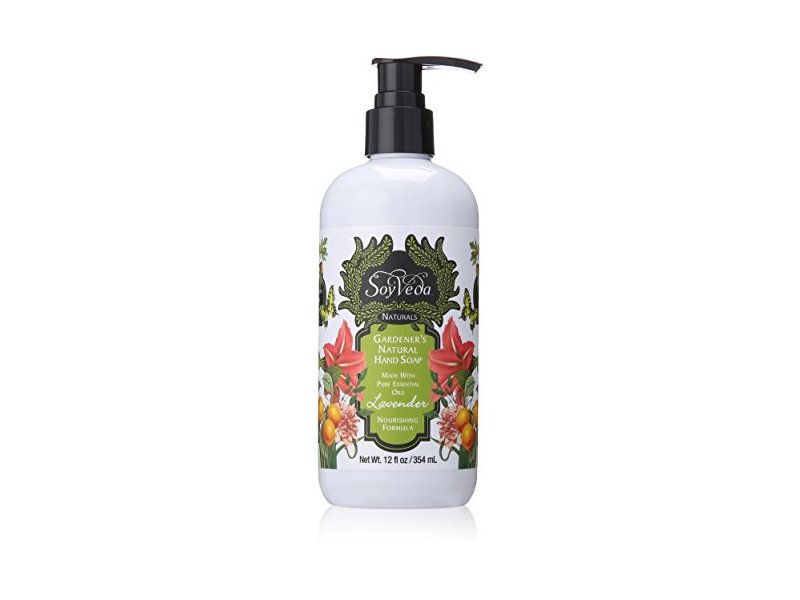 SoyVeda Gardener's Natural Hand Soap, Lavender, 12 fl oz