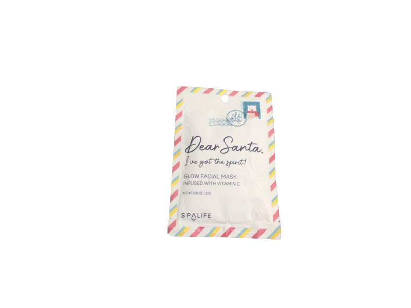 Spa Life Dear Santa, I've Got The Spirit! Glow Facial Mask, Vitamin C, 0.81 oz/23 g