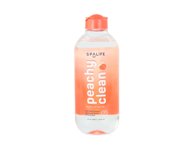Spa Life Peachy Clean Micellar Water, Peach, Hyaluronic Acid & Ginseng Root, 13.5 fl oz/399 mL