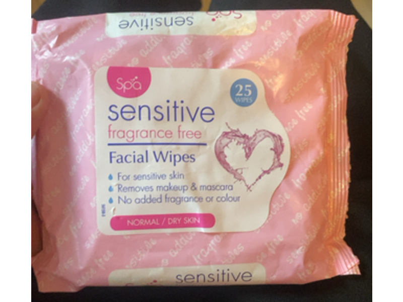Spa Sensitive Facial Wipes, 25 Count