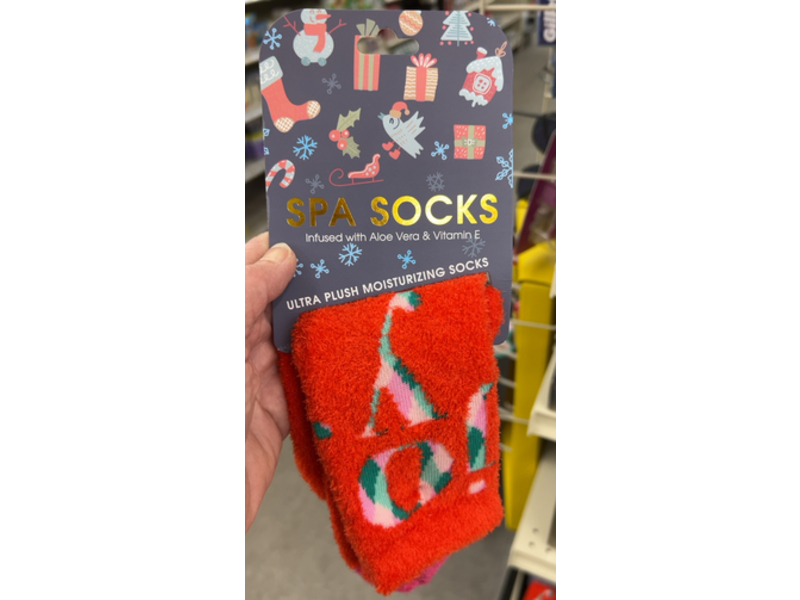 Spa Socks Ultra Plush Moisturizing Socks, Aloe Vera & Vitamin E, 1 Pair