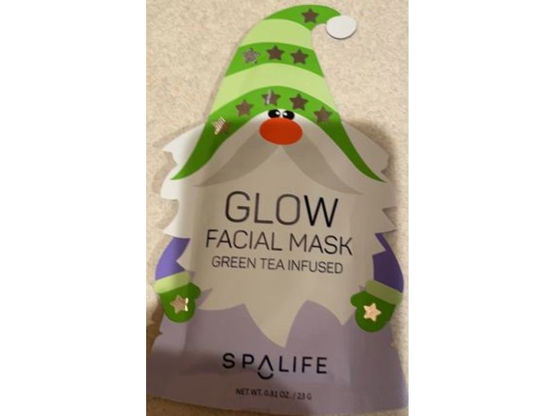 SpaLife Glow Facial Mask, Green Tea Infused, 0.31 oz/23 g