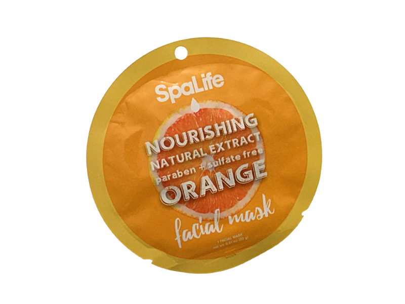 SpaLife Nourishing Facial Mask, Orange, Vitamin C, 0.01 oz/23 g