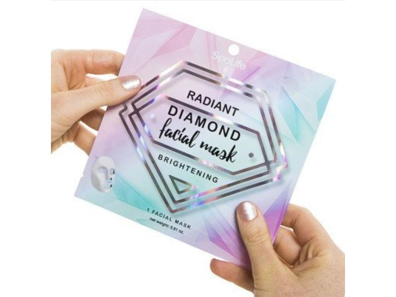 SpaLife Radiant Diamond Facial Mask, Brightening, 0.81 oz