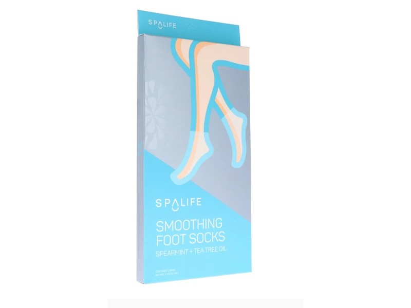 SpaLife Smoothing Foot Socks, Spearmint + Tea Tree Oil, 0.83 oz/25 g