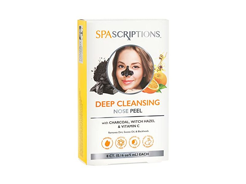 Spascriptions Deep Cleansing Nose Peel, Charcoal + Witch Hazel & Vitamin C, 0.16 oz/5 mL