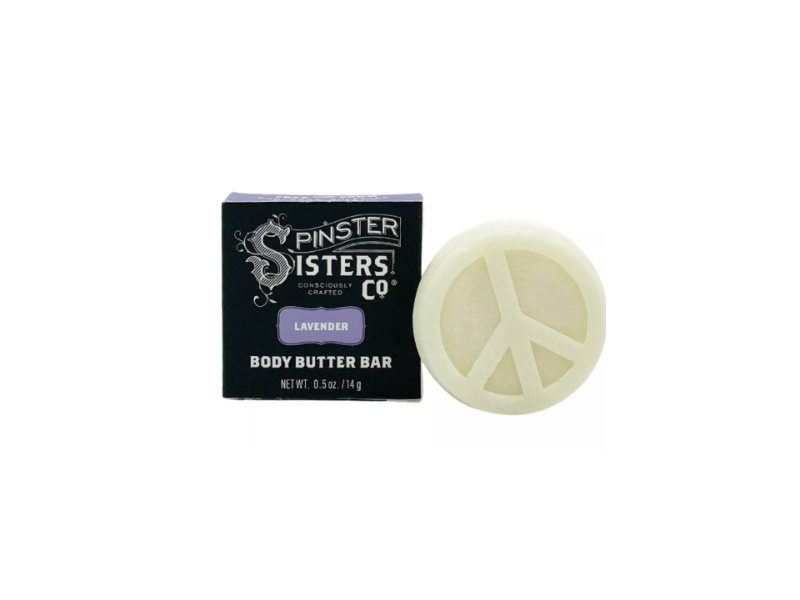 Spinster Sisters Body Butter Bar, Lavender, 0.5 oz/14 g