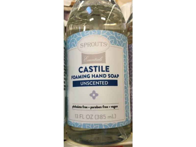 Sprouts Castile Foaming Hand Soap, Unscented, 13 fl oz/385 mL