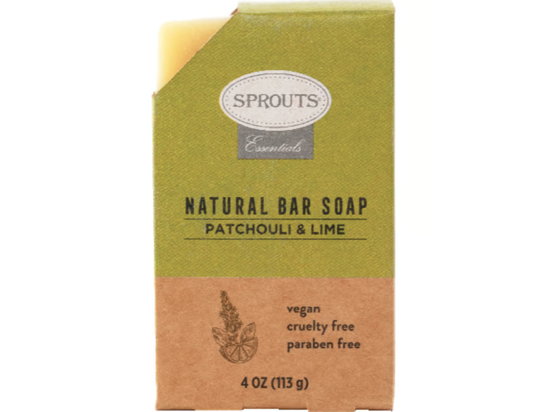 Sprouts Natural Bar Soap, Patchouli & Lime, 4 oz/113 g