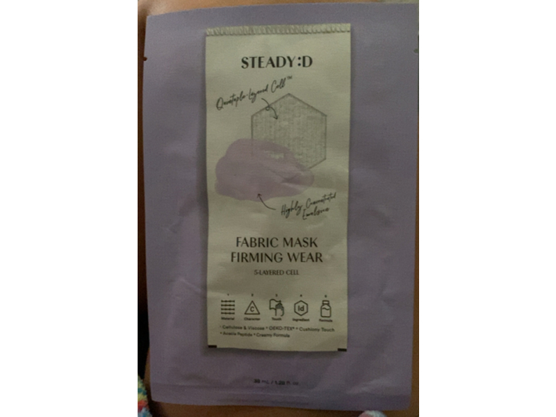 Steady:D Fabric Mask Firming Wear, 1.28 fl oz/39 mL