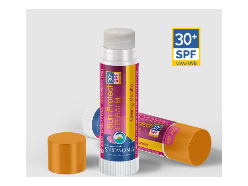 Stream2Sea Sun Protect Lip Balm, Cherry Vanilla, SPF 30, 0.15 oz/4 g
