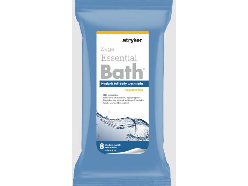Stryker Sage Bath Cleansing Washcloths, Fragrance Free, 5 Count