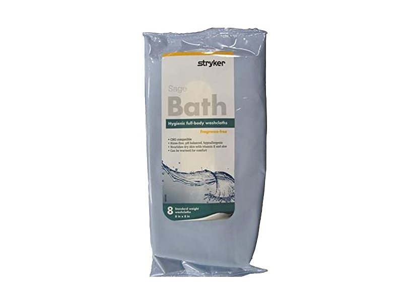 Stryker Sage Bath Full Body Washcloths, 8 Count