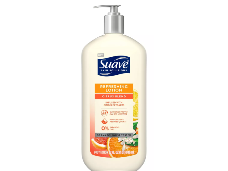 suave Refershing Body Lotion, Citrus Extract, 32 fl oz/946 mL, Pack Of 2