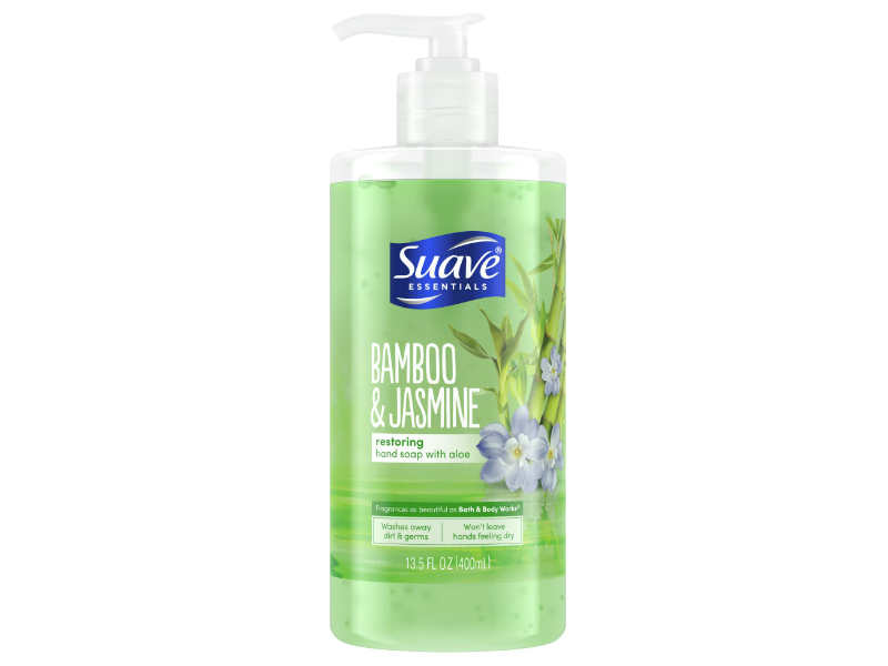 Suave Restoring Hand Soap, Bamboo, Jasmin, Aloe, 13.5 fl oz/400 mL