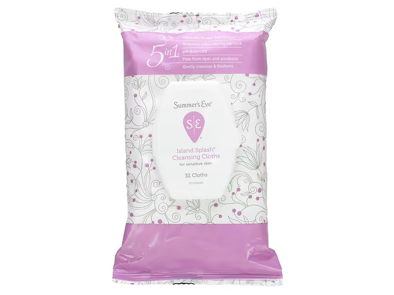 Summer's Eve Cleansing Cloths, Island Splash, 5 In 1, 32 Count