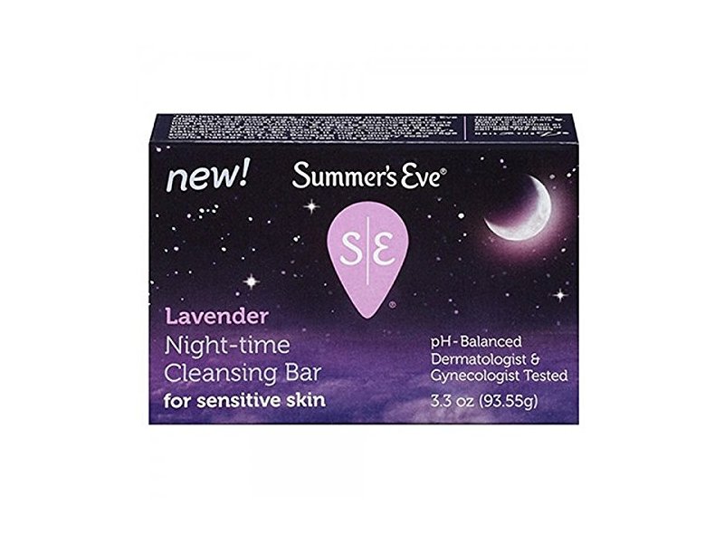 Summer's Eve Lavender Night Time Cleansing Bar Sensitive Skin, 3.3 Oz
