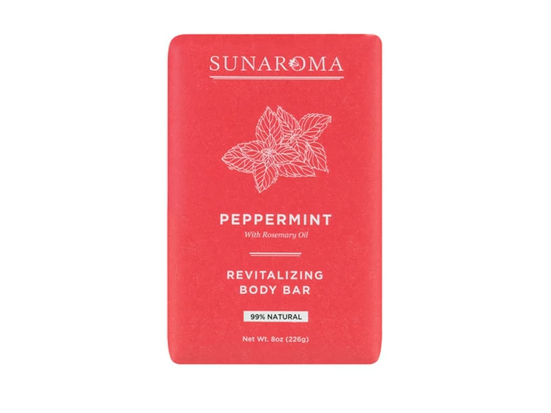 Sunaroma Revitalizing Body Bar, Peppermint, Rosemary Oil, 8 oz/226 g
