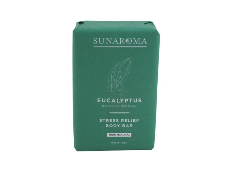 Sunaroma Stress Relief Body Bar, Eucalyptus & Tea Tree + Ginger, 8 oz, 6 Count