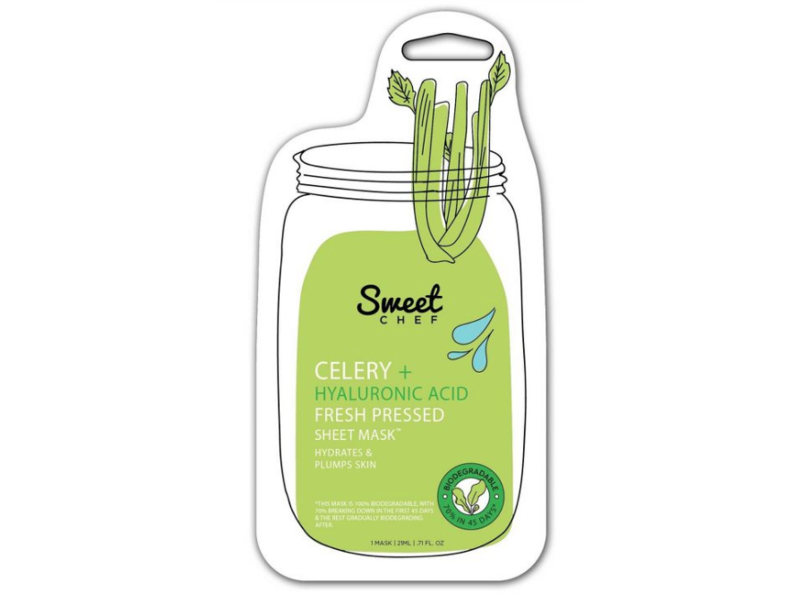 Sweet Chef Fresh Pressed Sheet Mask, Celery + Hyaluronic Acid, 0.71 fl oz/21 mL, 1 Count