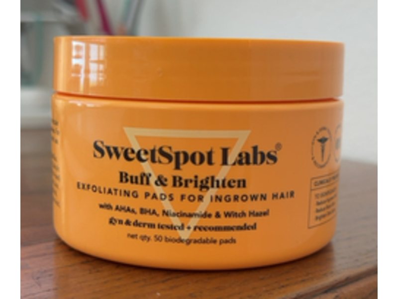 SweetSpot Labs Buff & Brighten Exfoliating Pads For Ingrown Hair, 50 Count