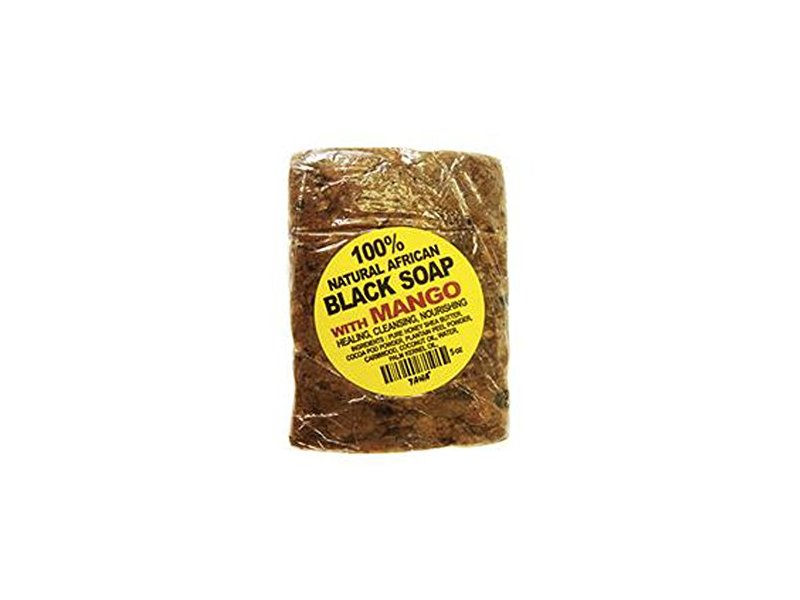 Taha 100% Natural African Black Soap with Mango, 5oz