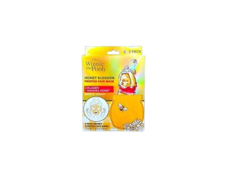 Taste Beauty Disney Winnie The Pooh Printed Face Mask, Honey Blossom, 3.38 fl oz/100 mL, Pack Of 5