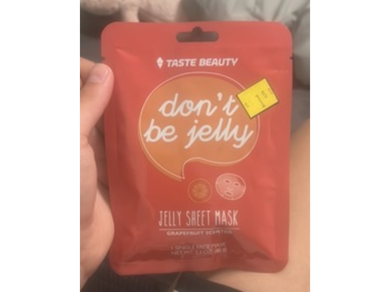 Taste Beauty Don't Be Jelly Sheet Face Mask, Grapefruit, 2.1 oz/60 g
