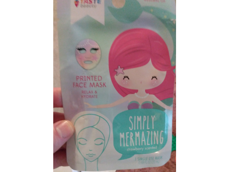 Taste Beauty Printed Face Mask, Simply Mermazing, 0.68 fl oz, 1 Count