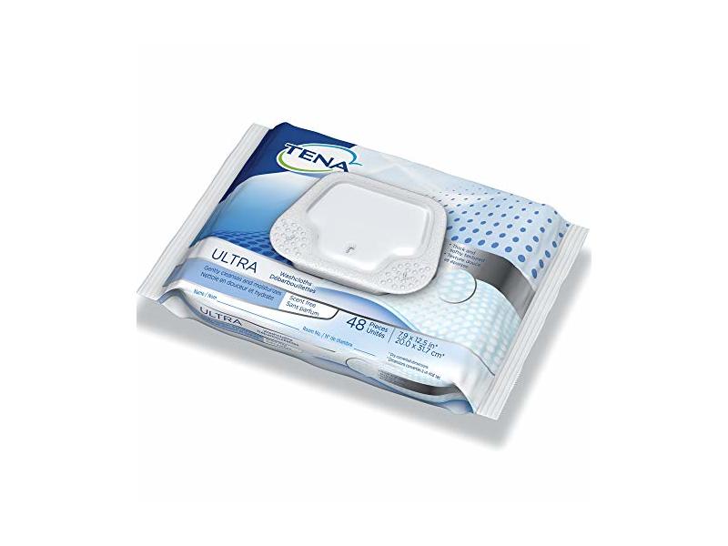 Tena Ultra Washcloths, Scent Free, 48 Count