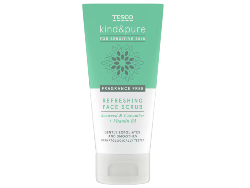 Tesco Kind & Pure Refreshing Face Scrub, Seaweed & Cucumber + Vitamin B5, 150 mL