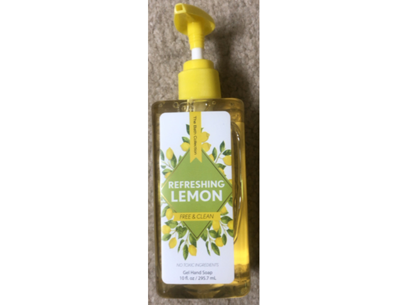 The Bath Collection Free & Clean Gel Hand Soap, Refreshing Lemon, 10 fl oz/295.7 mL