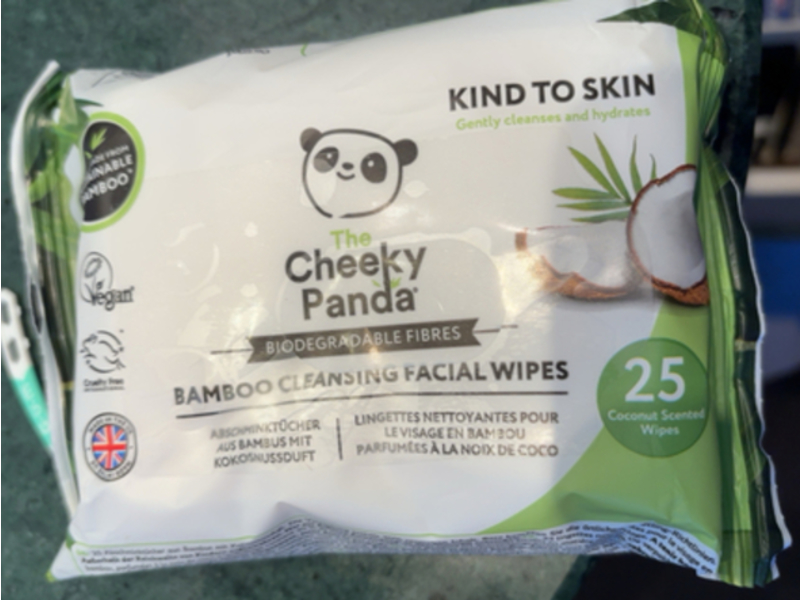 The Cheeky Panda Bamboo Cleansing Face Wipes, Coconut Scented, 25 Count