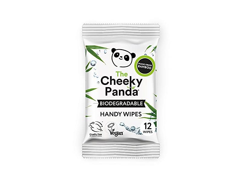 The Cheeky Panda Bamboo Handy Wipes, Biodegradable, Fragrance Free, 12 Count