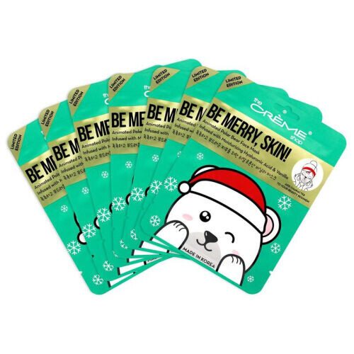 Be Merry, Skin! Animated Polar Bear Face Mask - Moisturizing Hyaluronic Acid & Vanilla