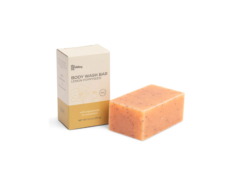 The Earthling Co. Body Wash Bar, Lemon Poppyseeds, 4.5 oz/130 g