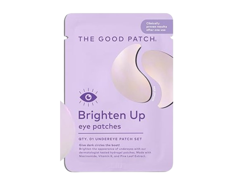 The Good Patch Brighten Up Eye Patches, Undereye Patch Set, Niacinamide, Vitamin K & Pine Leaf Extract, Pack of 2