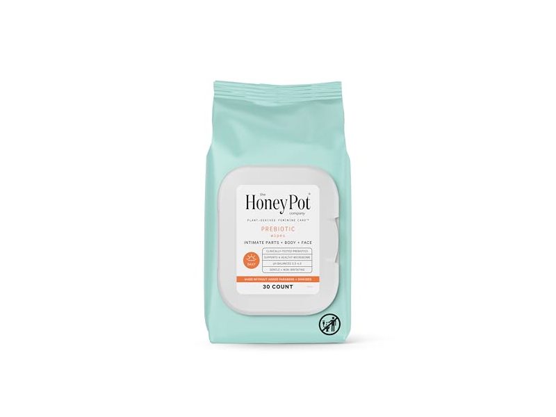 The Honey Pot Company Wipes, Prebiotic, 30 Count
