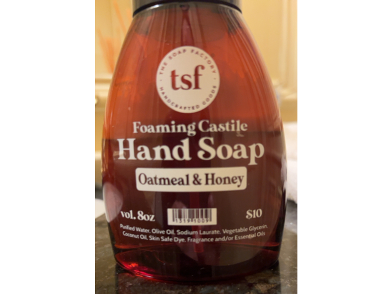 The Soap Factory Foaming Castile Hand Soap, Oatmeal & Honey, 8 oz