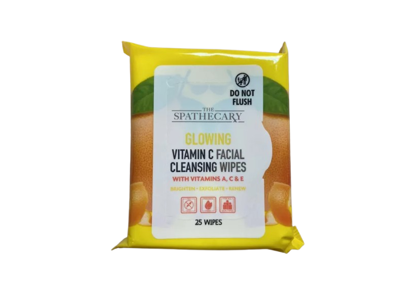 The Spathecary Glowing Facial Cleansing Wipes, Vitamin C, 25 count